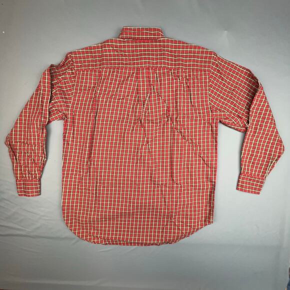 GAP Red Plaid Button Up Shirt Men’s Small Long Sleeve Casual Office - Picture 2 of 7
